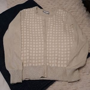 Gold & Cream Checkered Sweater